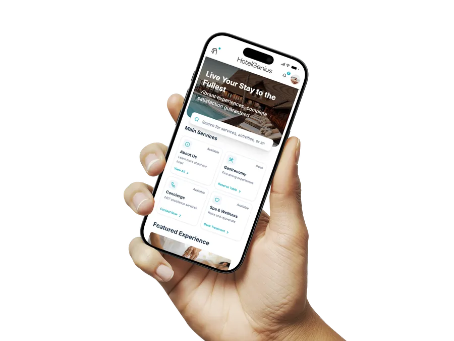HotelGenius mobile app interface